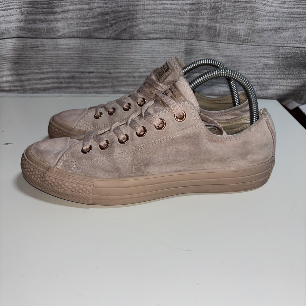 Converse Women's 6.5 CTAS OX Bisque Blush Rose Gold 158411C Suede - Picture 5 of 11